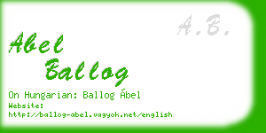 abel ballog business card